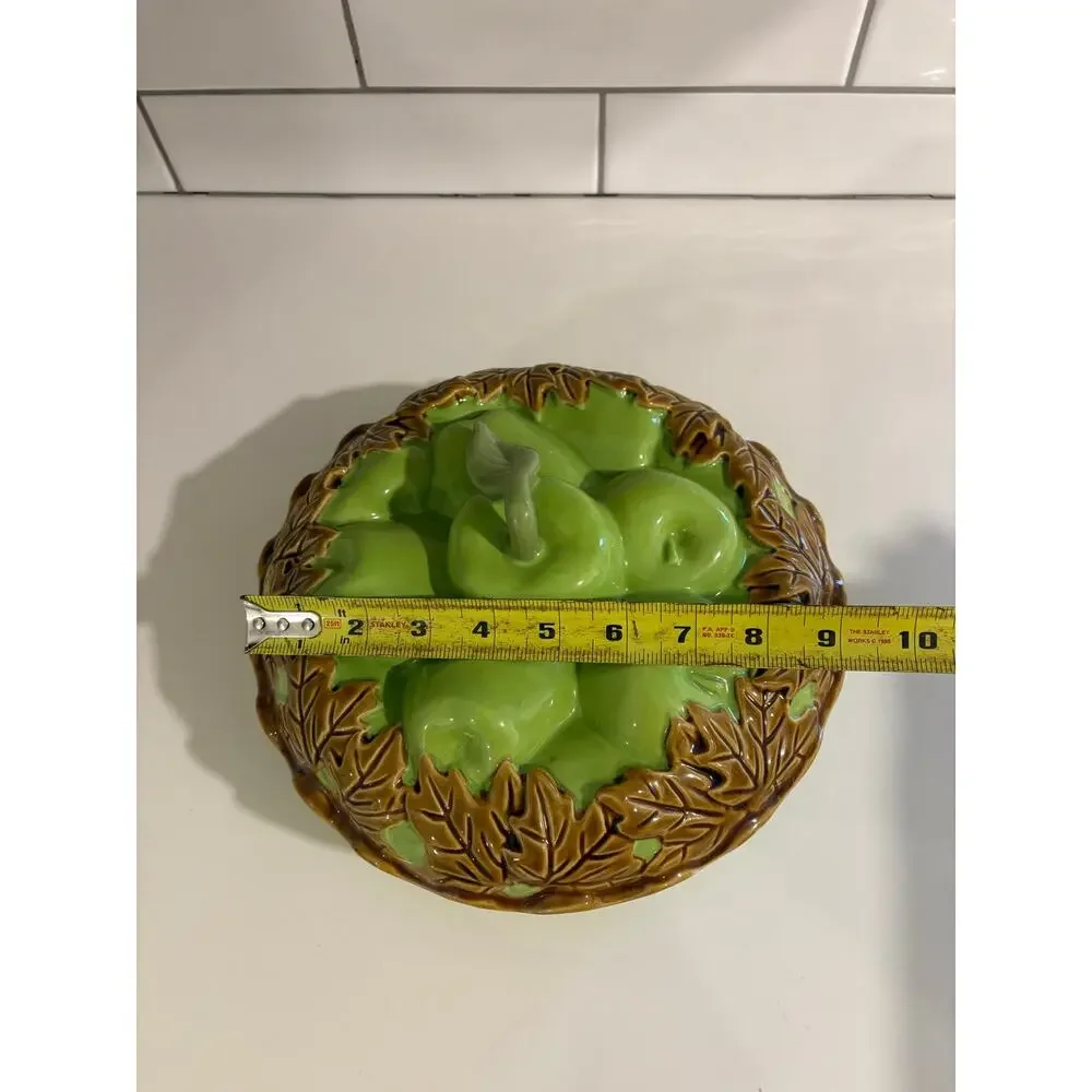 Vintage Ceramic Green Apple Pie Dish